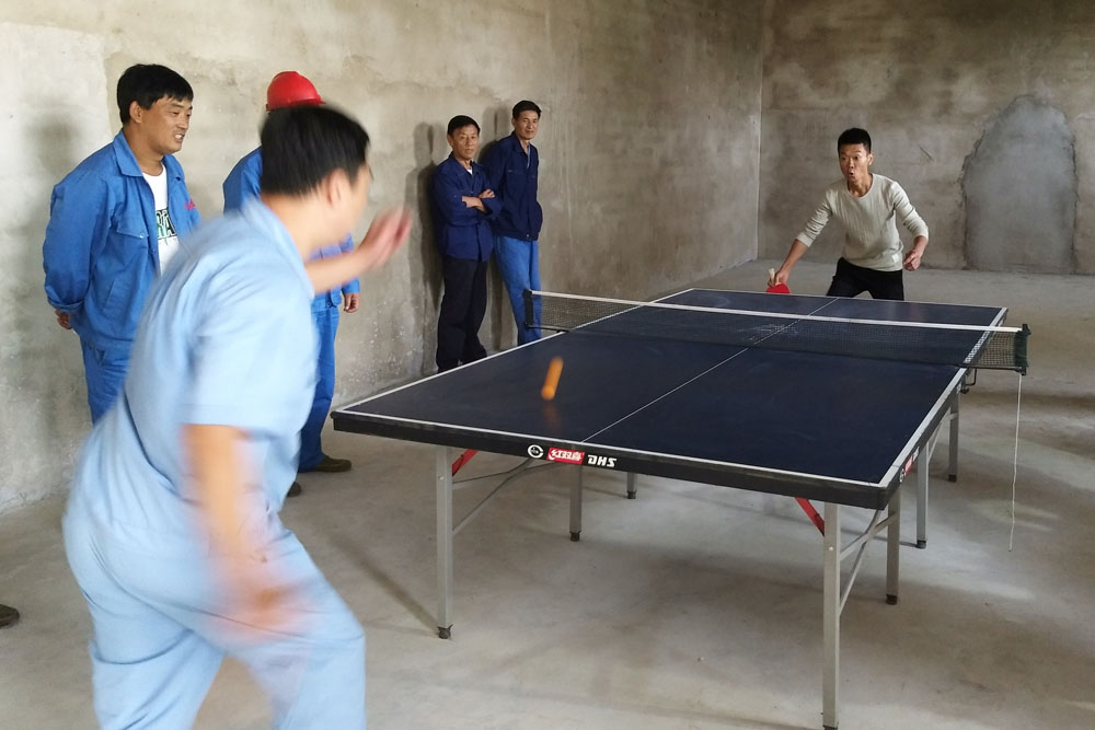 迎17国庆，运力化工员工组织体育比赛——乒乓球比赛进行当中。